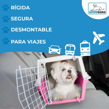 CANIL PERROS GATOS JAULA TRANSPORTE VIAJES GOODGUAU CELESTE M - 6