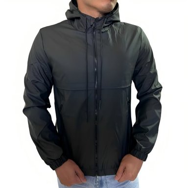 CHAQUETA CORTAVIENTOS ECOCUERO HOMBRE - 1