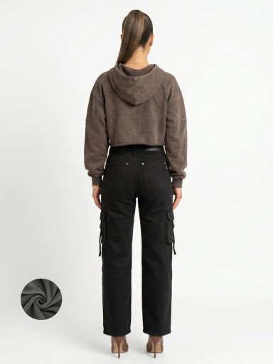 PANTALON JEANS CARGO FORRO POLAR MUJER - 3
