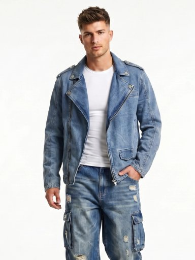 CHAQUETA MEZCLILLA DENIM AVIADORA HOMBRE KLHOE - 1