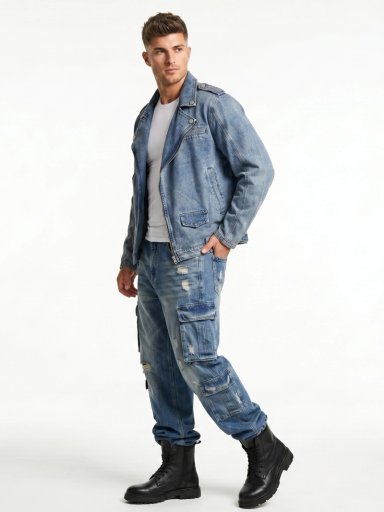CHAQUETA MEZCLILLA DENIM AVIADORA HOMBRE KLHOE - 2
