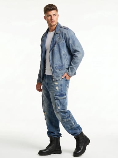 CHAQUETA MEZCLILLA DENIM AVIADORA HOMBRE KLHOE - 2