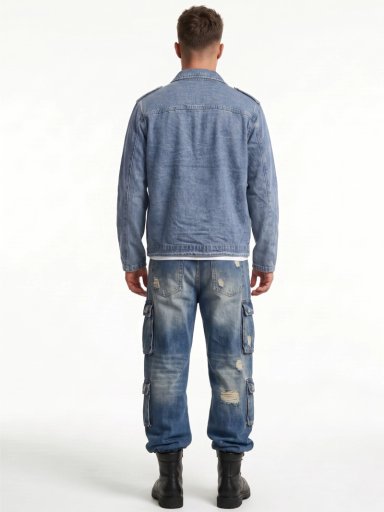 CHAQUETA MEZCLILLA DENIM AVIADORA HOMBRE KLHOE - 3