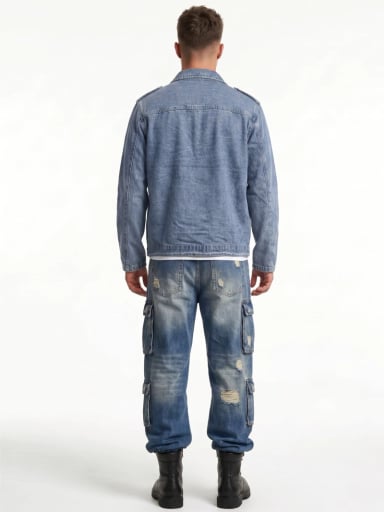 CHAQUETA MEZCLILLA DENIM AVIADORA HOMBRE KLHOE - 3