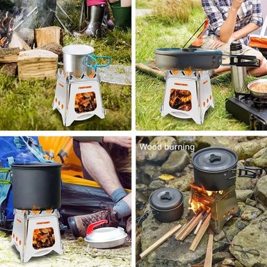 COCINILLA CAMPING COCINA PORTÁTIL ESTUFA LEÑA CARBÓN ACAMPAR - 6