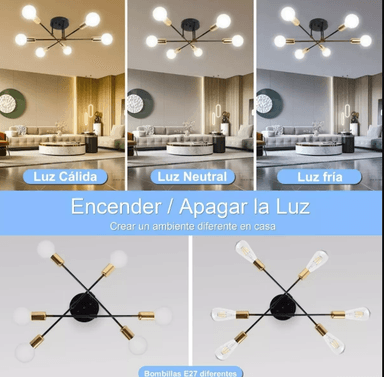 LÁMPARAS DE TECHO PARA SALA COLGANTES MODERNAS DECORATIVAS - 5