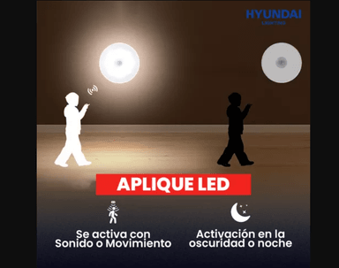APLIQUE LED SENSOR MOVIMIENTO 8W 6500K HYUNDAI COLOR BLANCO FRIO ¡SIN IMAGEN! - 4