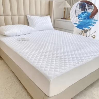CUBRECOLCHÓN IMPERMEABLE 2 PLAZAS HIPOALERGENICO + 2 FUNDAS - 2