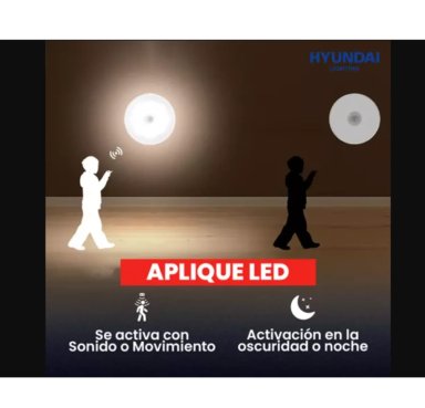 APLIQUE LED SENSOR MOVIMIENTO 8W 6500K HYUNDAI EN COLOR BLANCO FRIO - 5