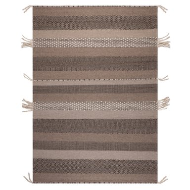 ALFOMBRA HANDWOVEN WOOL TRIBAL 240X340 CAFE - 1