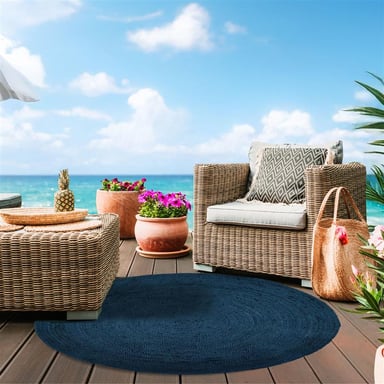 ALFOMBRA YUTE RED. MAUI 150X150 AZUL - 3
