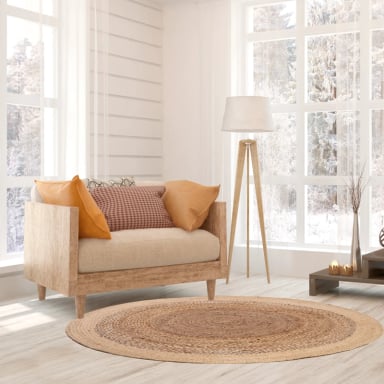 ALFOMBRA YUTE BRAIDED BRC-197 A NATURAL BEIGE 150X150 - 2