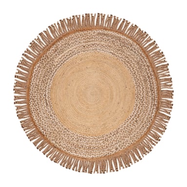 ALFOMBRA YUTE BRAIDED BRC-198 B BEIGE NATURAL 150X150 - 1