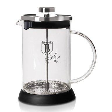 CAFETERA FRANCESA 600 ML BERLINGER HAUS, LÍNEA BLACK SILVER COLLECTION,  ACERO INOXIDABLE - 1