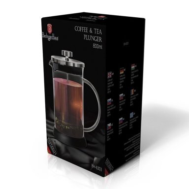 CAFETERA FRANCESA 800 ML BERLINGER HAUS, LÍNEA BLACK SILVER COLLECTION, ACERO INOXIDABLE - 3