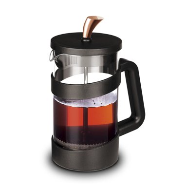 CAFETERA FRANCESA 1000ML, BERLINGER HAUS, LÍNEA BLACK ROSE COLLECTION, COLOR NEGRO ORO ROSA. - 1