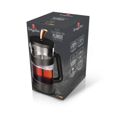 CAFETERA FRANCESA 1000ML, BERLINGER HAUS, LÍNEA BLACK ROSE COLLECTION, COLOR NEGRO ORO ROSA. - 2