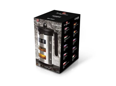 CAFETERA FRANCESA 1000 ML, BERLINGER HAUS, LÍNEA BLACK SILVER COLLECTION, COLOR NEGRO - ACERO. - 2