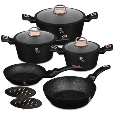 BATERIA DE COCINA 10 PZS BLACK ROSE COLLECTION ANTIADHERENTE - 1