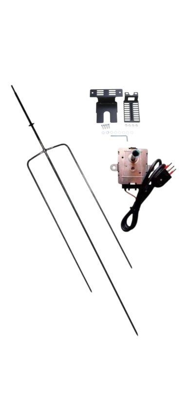 MOTOR SPIEDO 12 KG largo 1,10 mts acero inoxidable + soportes - 1