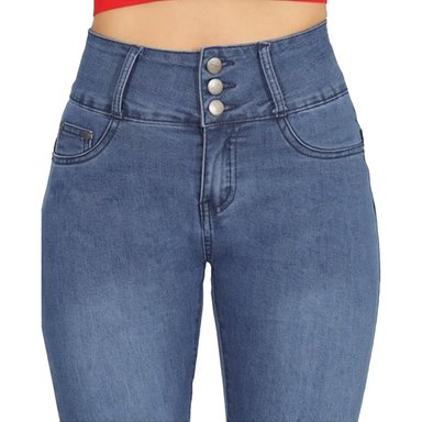 JEANS FULL PUSH UP LEVANTA COLA CORTE COLOMBIANO CALCE PERFECTO AZUL ACERO - 5