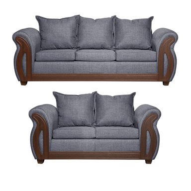 JUEGO LIVING RUZAM MOBEL ISIDORA 5 CUERPOS LINO GRIS 3-2 - 1