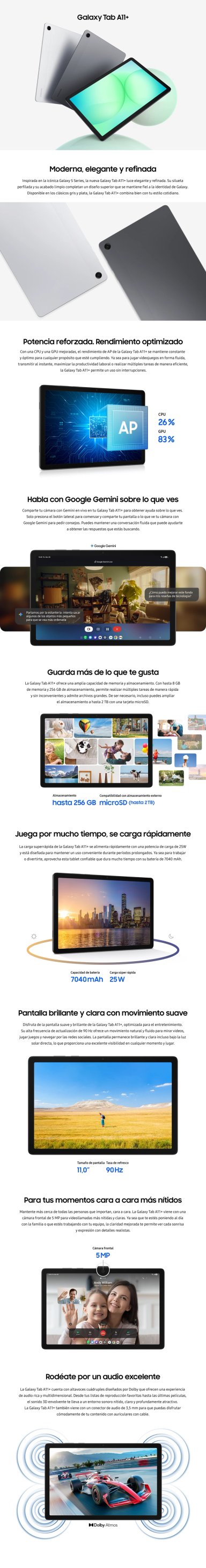 GALAXY TAB A11+ GRIS WI-FI 6 GB 128 GB - 9