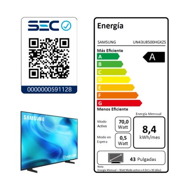 43" Crystal UHD U8500H 4K Smart TV (2026) - 8