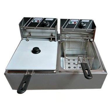 FREIDORA ELÉCTRICA 12L ACERO INOX 5500W POTENTE 2 PUESTOS - 4