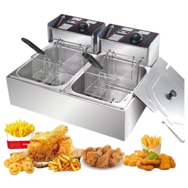 FREIDORA ELÉCTRICA 12L ACERO INOX 5500W POTENTE 2 PUESTOS - 7