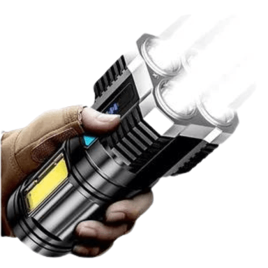 LINTERNA LED USB RECARGABLE ALTO ALCANCE 330 MTS 4 FOCOS - 2