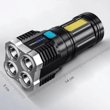 LINTERNA LED USB RECARGABLE ALTO ALCANCE 330 MTS 4 FOCOS - 3