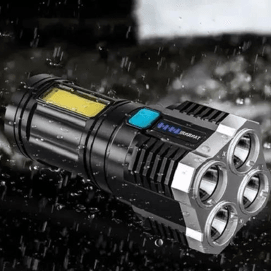 LINTERNA LED USB RECARGABLE ALTO ALCANCE 330 MTS 4 FOCOS - 6