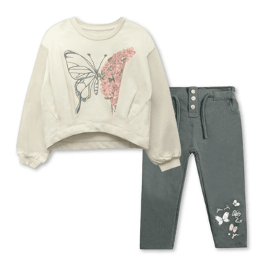 SET CONJUNTO ALGODON NIÑA TEDMIMAK BLANCO 2 PIEZAS BUZO POLERON 2 A 5 AÑOS QUEEN BUTTERFLY - 1