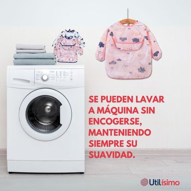 BABERO DELANTAL IMPERMEABLE PREMIUM CON MANGAS LARGA TALLA 2 A 3 AÑOS PARA BEBE Y NIÑA - 10