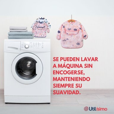 PACK 3 BABERO DELANTAL IMPERMEABLE PREMIUM CON MANGAS LARGA TALLA 1 A 2 AÑOS PARA BEBE Y NIÑA - 12