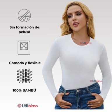 PACK 3 CAMISETAS MANGA LARGA BAMBÚ MUJER PRIMERA CAPA - 5