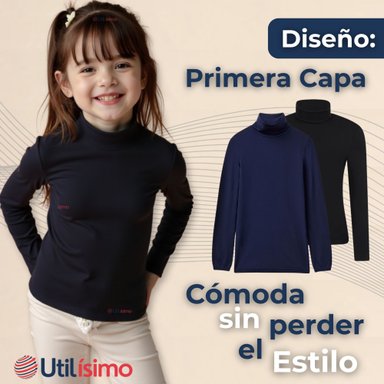 PACK 6 PRIMERA CAPA ESCOLAR BAMBÚ INVIERNO CAMISETA NIÑA CUELLO BEATLE POLERA - 8