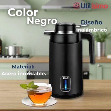 TERMO HERVIDOR ELÉCTRICO ACERO INOXIDABLE 2.0 LITROS EN COLOR NEGRO - 2