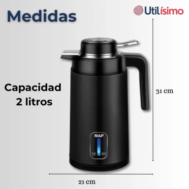 TERMO HERVIDOR ELÉCTRICO ACERO INOXIDABLE 2.0 LITROS EN COLOR NEGRO - 3