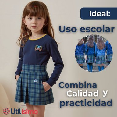 PACK 3 PRIMERA CAPA ESCOLAR BAMBÚ INVIERNO CAMISETA NIÑA CUELLO REDONDO POLERA - 7