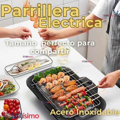 PARRILLERA ELÉCTRICA ASADOR 2000W DE POTENCIA ANTIADHERENTE NEGRO - 3