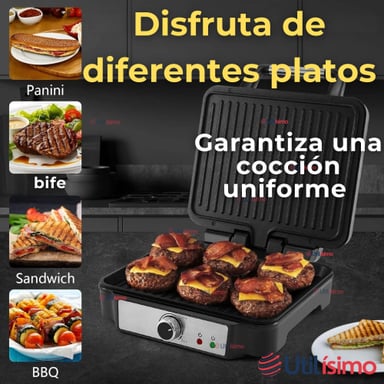 PLANCHA PARRILLERA ELÉCTRICA 2000W ASADORA DOBLE CARA ANTIADHERENTE - 8