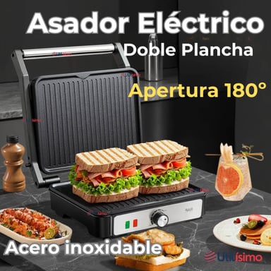 PLANCHA PARRILLERA ELÉCTRICA 2000W ASADORA DOBLE CARA ANTIADHERENTE - 3