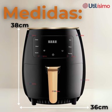 FREIDORA DE AIRE + 500 FORROS ANTIADHERENTE CAPACIDAD 6 LITROS 2400W DE POTENCIA - 8