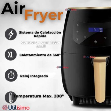 FREIDORA DE AIRE + 500 FORROS ANTIADHERENTE CAPACIDAD 6 LITROS 2400W DE POTENCIA - 2
