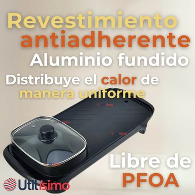 PLANCHA PARRILLERA ASADOR ELE CTRICO 2 EN 1 CHURRASQUERA - 8
