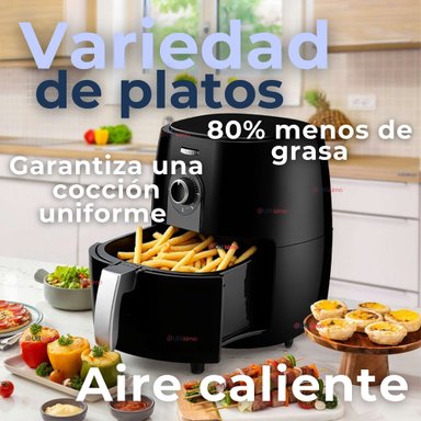 FREIDORA DE AIRE PREMIUM 5 LITROS 1350W+KIT DE 100 FORROS DE PAPEL DESECHABLE - 8