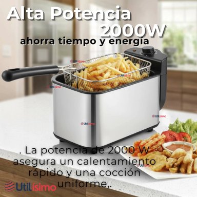 FREIDORA DE ACEITE 3L ELE CTRICA 2000W DE POTENCIA ACERO INOXIDABLE - 6