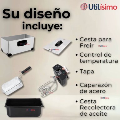 FREIDORA DE ACEITE 3L ELE CTRICA 2000W DE POTENCIA ACERO INOXIDABLE - 5